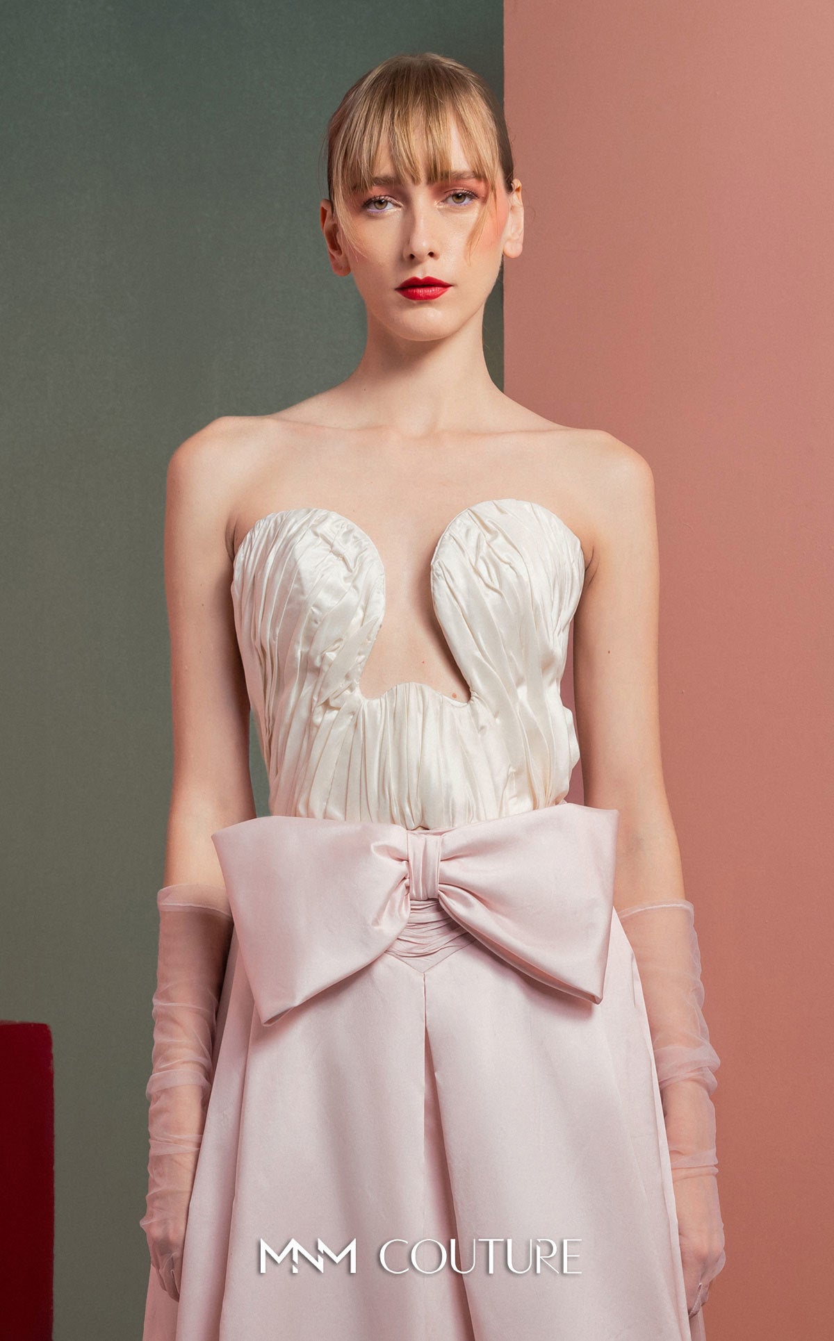 Formal Dresses Long Formal Prom Corset A line Evening Dress MNM Couture GOF2540 Pink/Off White