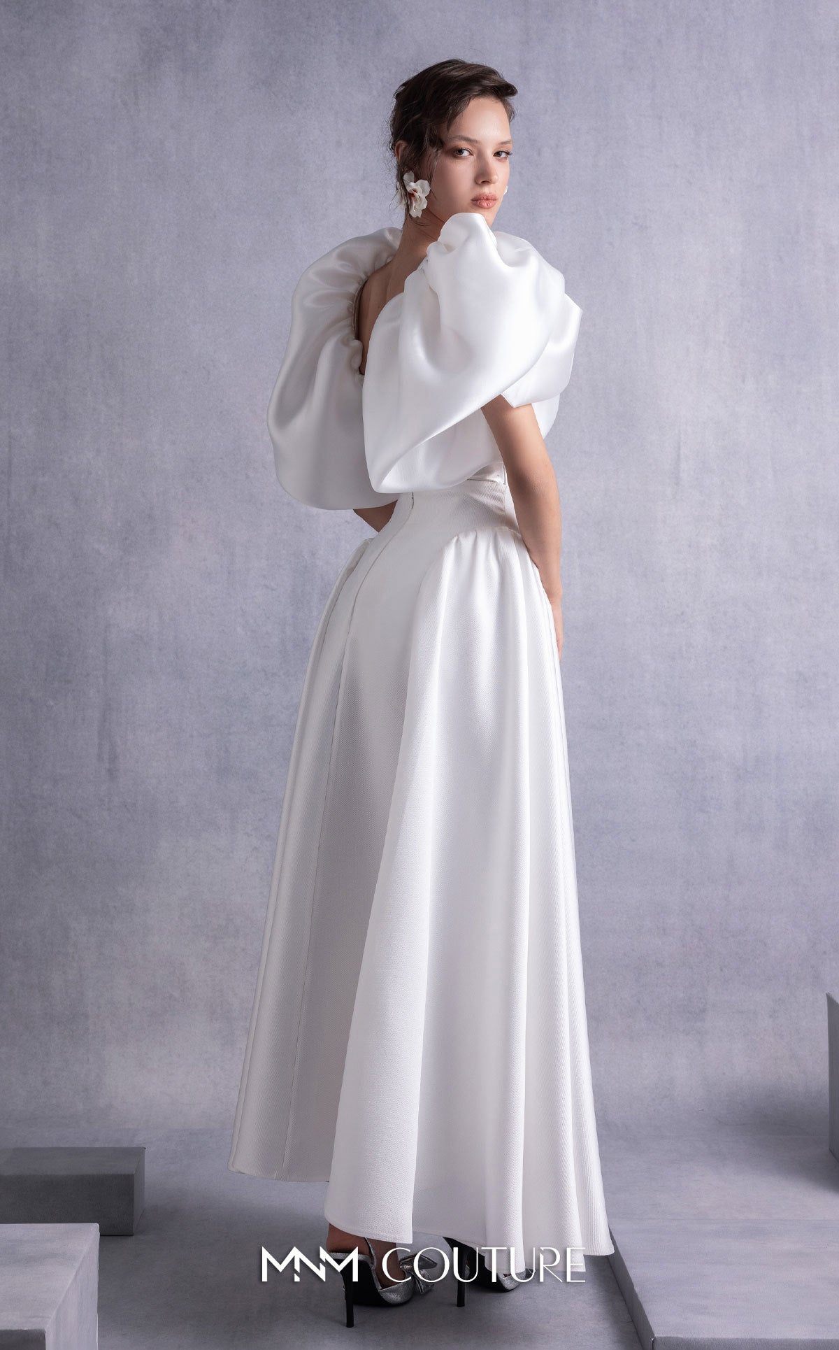 Wedding Dresses Long Wedding Two Piece A Line Dress MNM Couture GOS2510 Off White