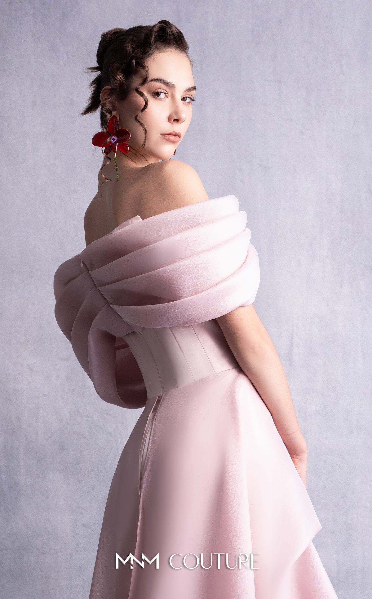 Formal Dresses Pleated A Line High Low Prom Formal Dress MNM Couture GOS2513 Pink