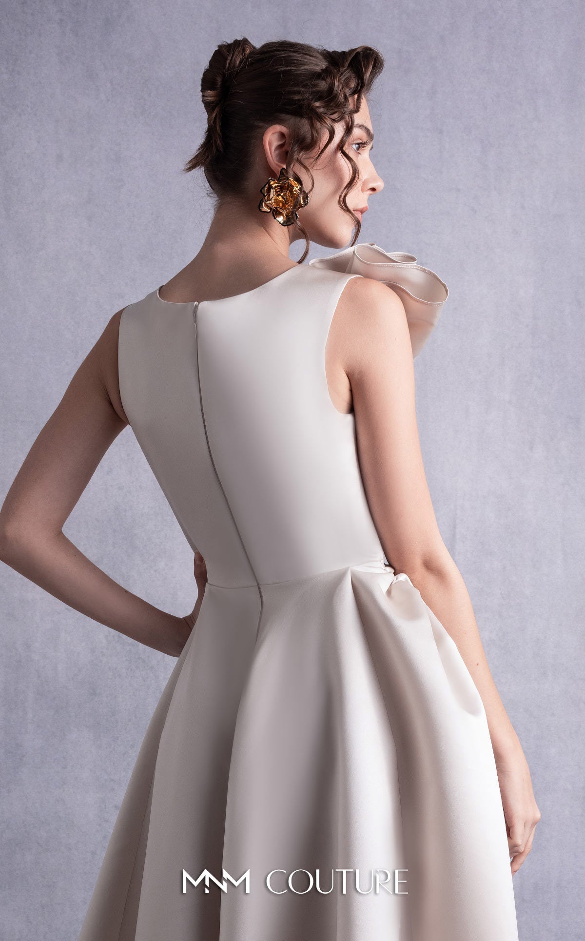 Cocktail Dresses Midi A Line Cocktail Dress MNM Couture GOS2517 Gold