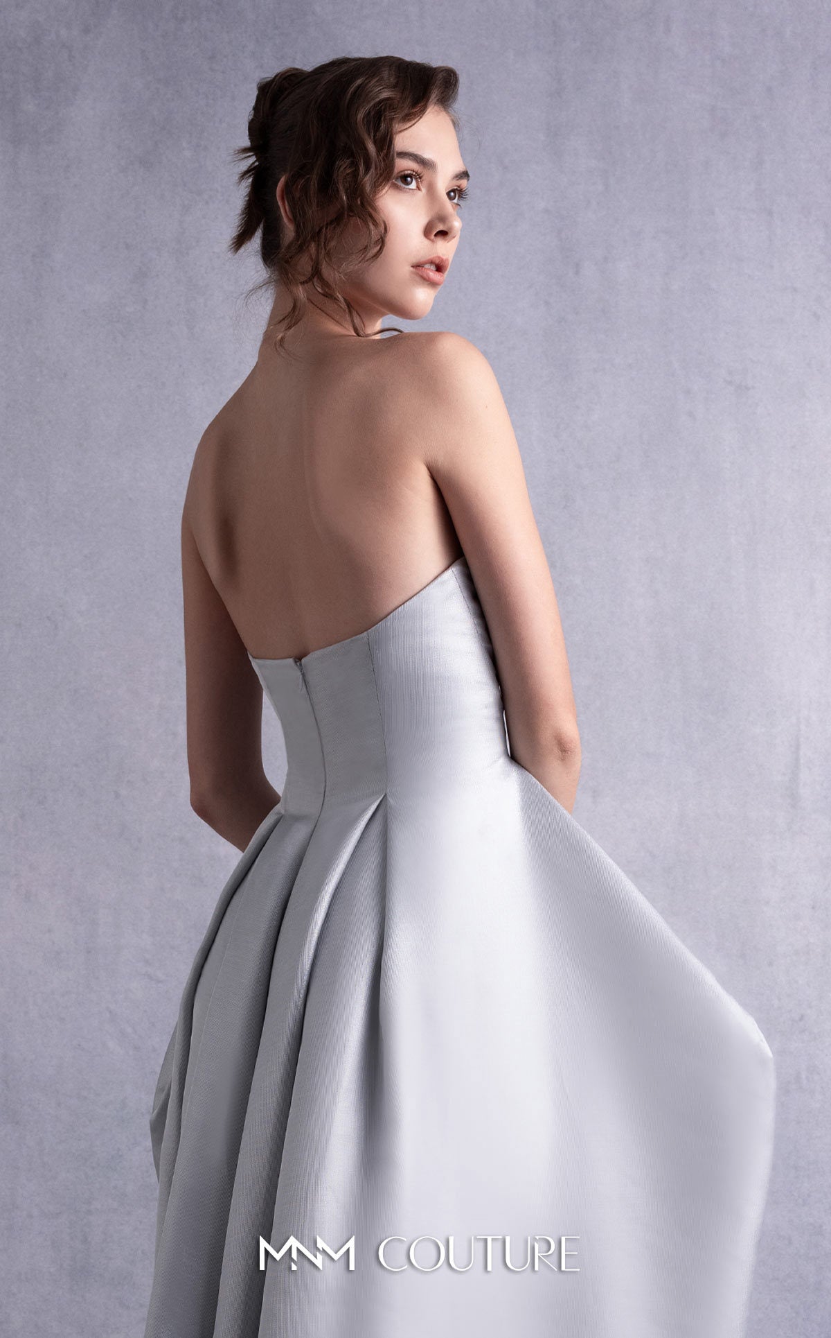 Cocktail Dresses Tea Length Cocktail A Line Dress MNM Couture GOS2521 Silver