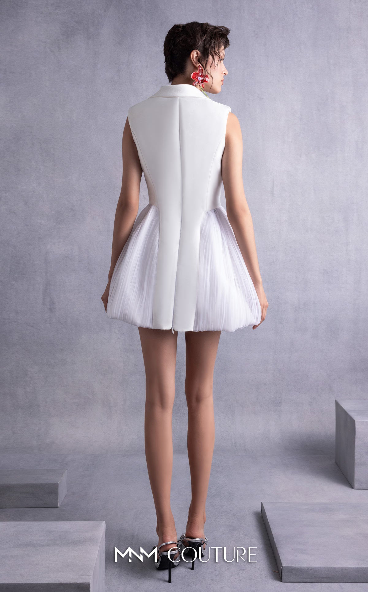 Cocktail Dresses A Line Mini Short Cocktail Dress MNM Couture GOS2525 Off White