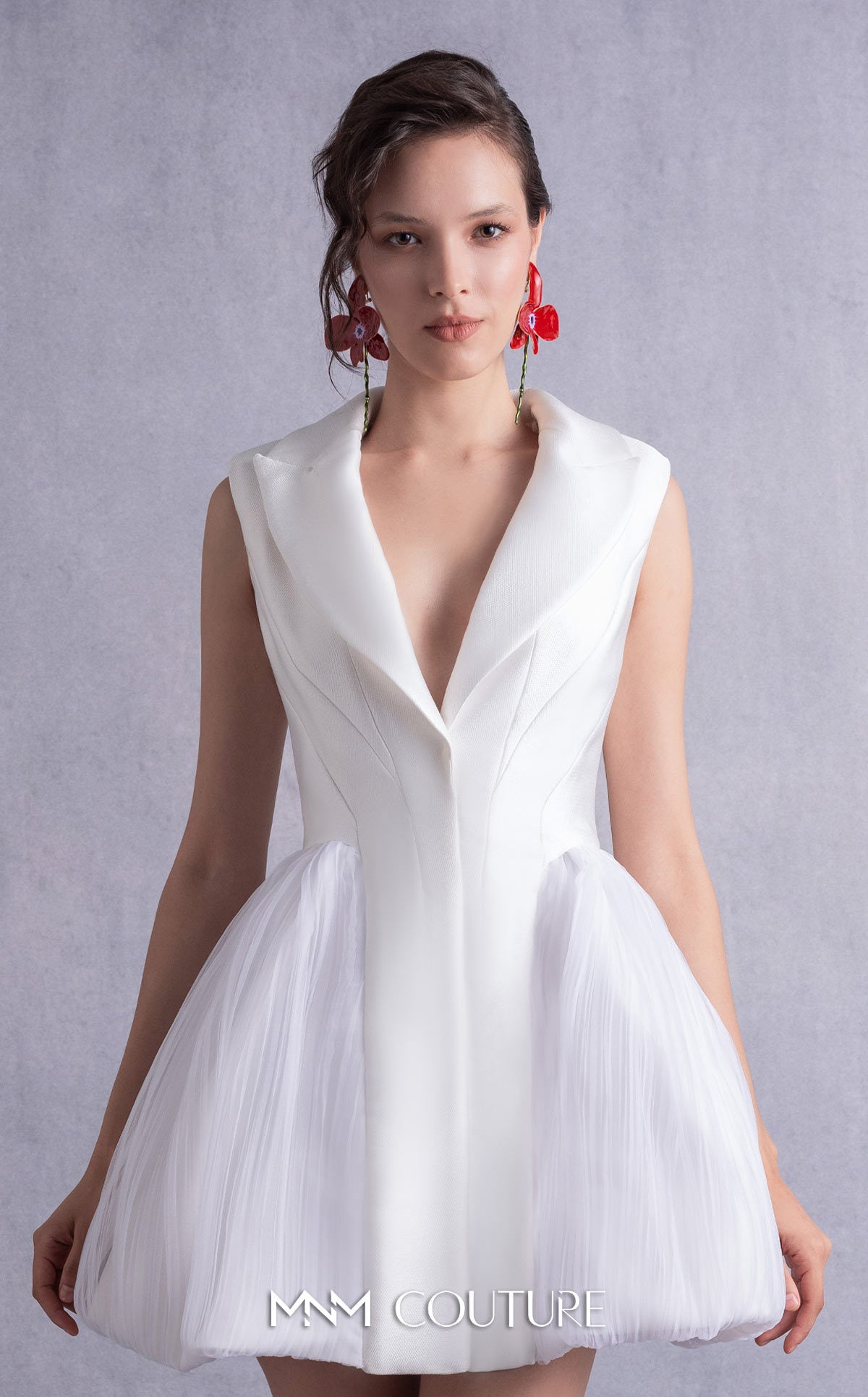 Cocktail Dresses A Line Mini Short Cocktail Dress MNM Couture GOS2525 Off White