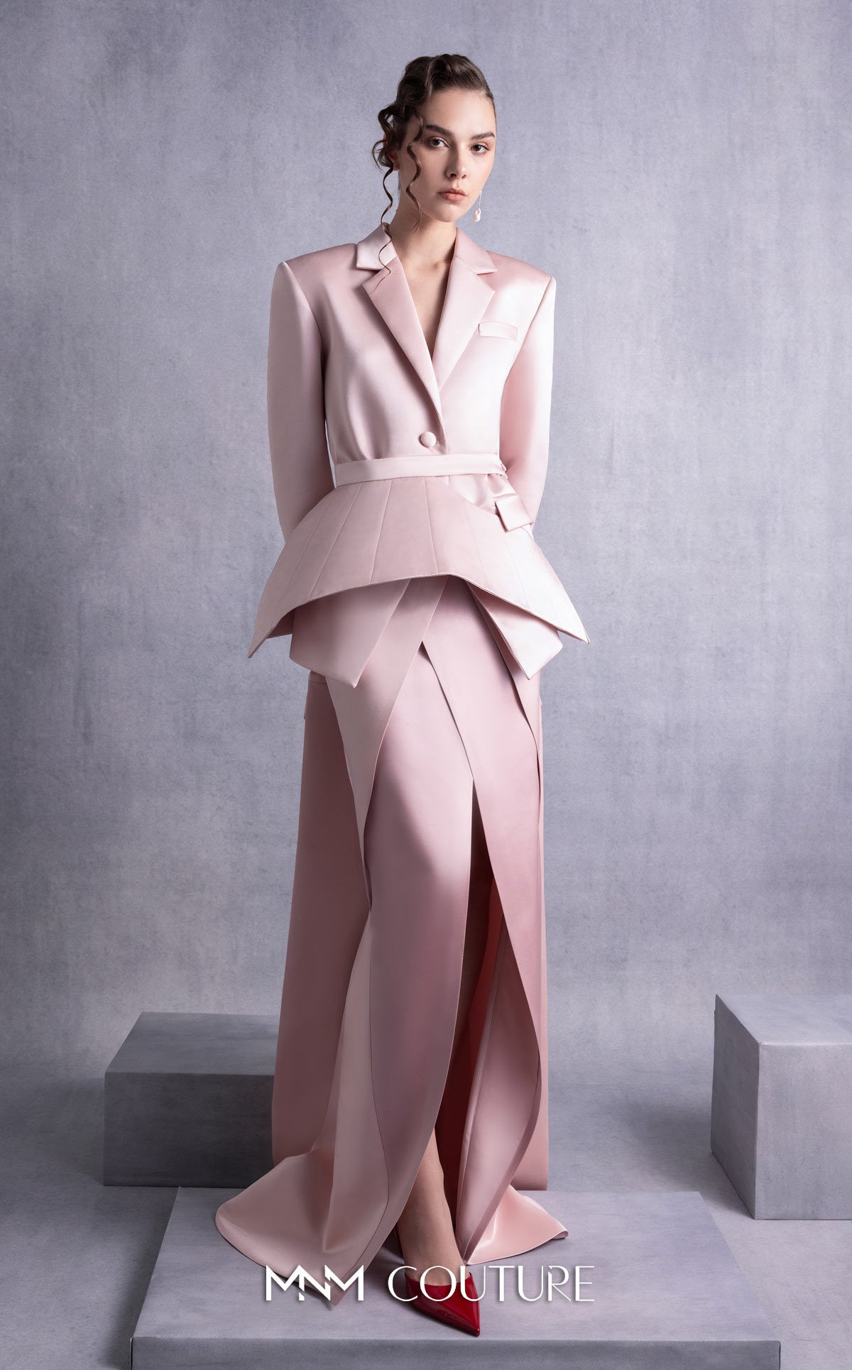 Mother of the Bride Dresses Long Sleeve Formal Mother of the Bride Dress MNM Couture GOS2532 Pink