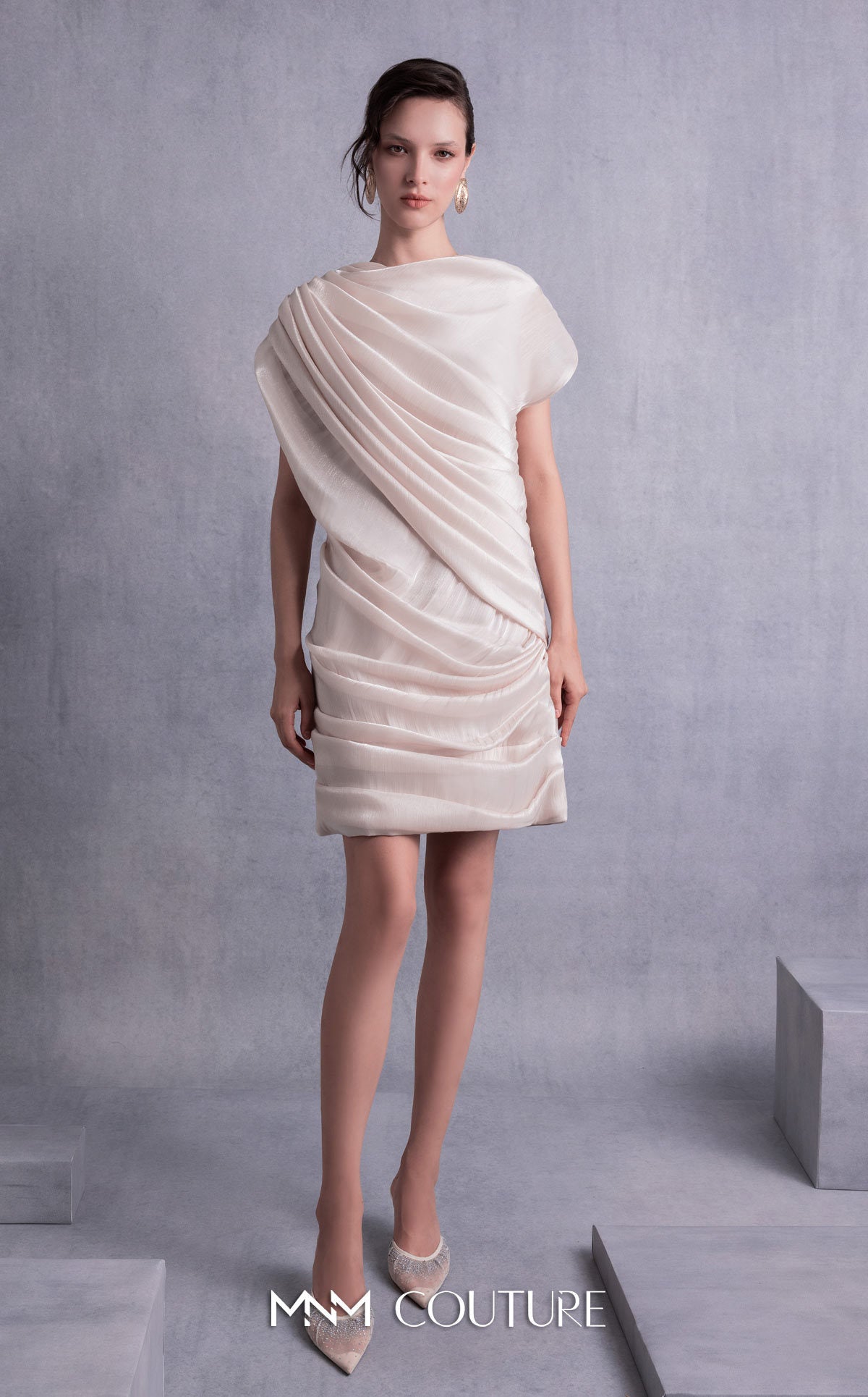 Cocktail Dresses Short Mini Cocktail Dress MNM Couture GOS2533 Nude