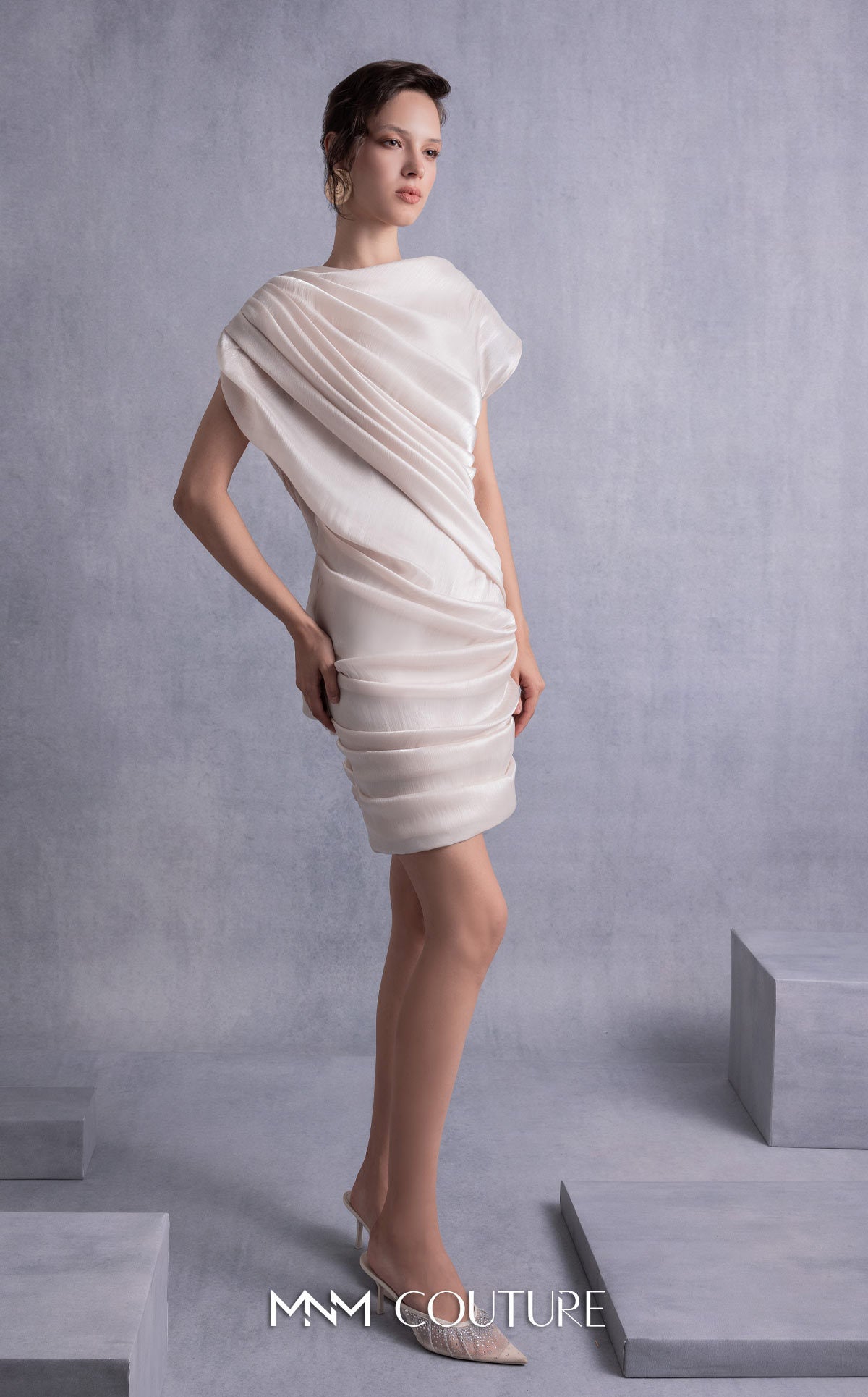 Cocktail Dresses Short Mini Cocktail Dress MNM Couture GOS2533 Nude