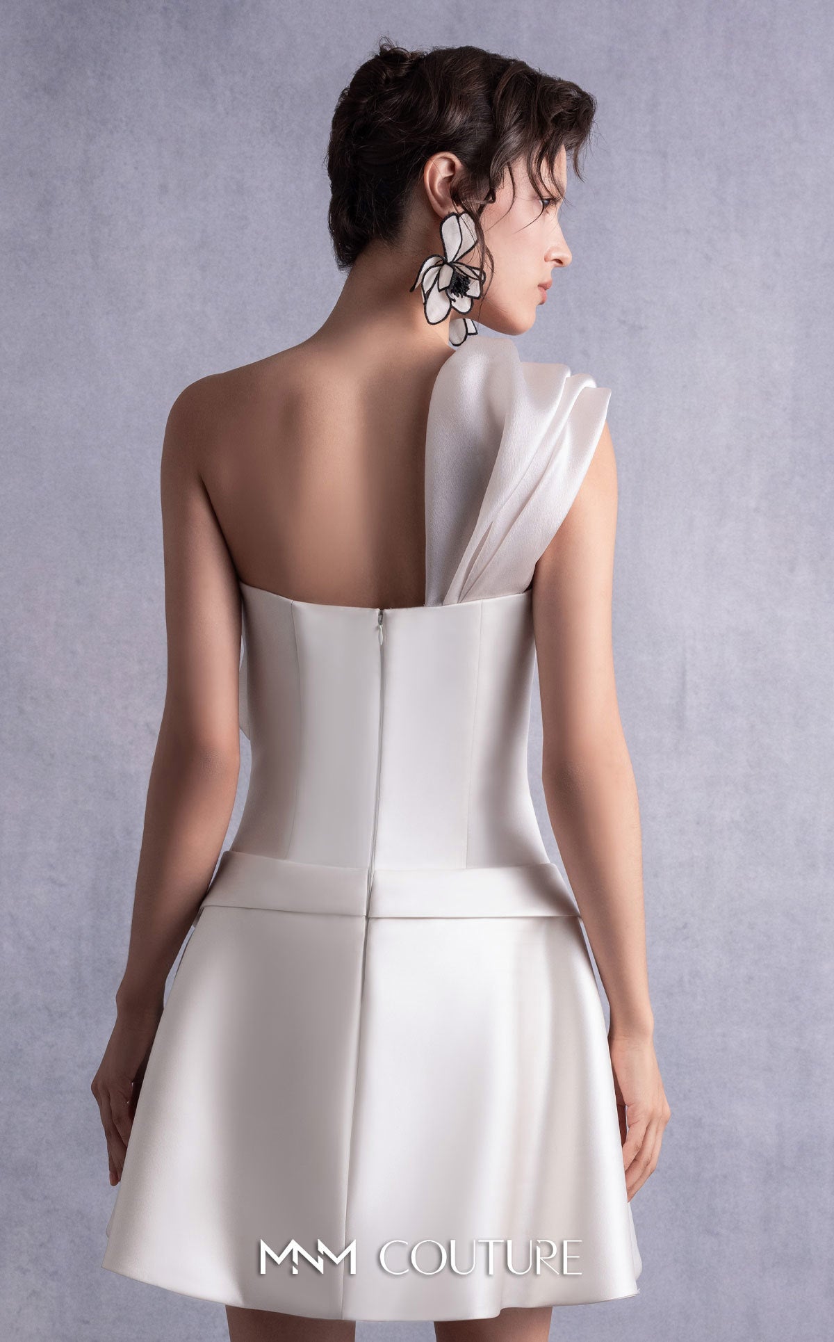 Cocktail Dresses Short Corset A Line Mini Cocktail Dress MNM Couture GOS2537 Off White