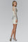 Cocktail Dresses Short Long Sleeve Cocktail Jewel Fitted Dress Nude