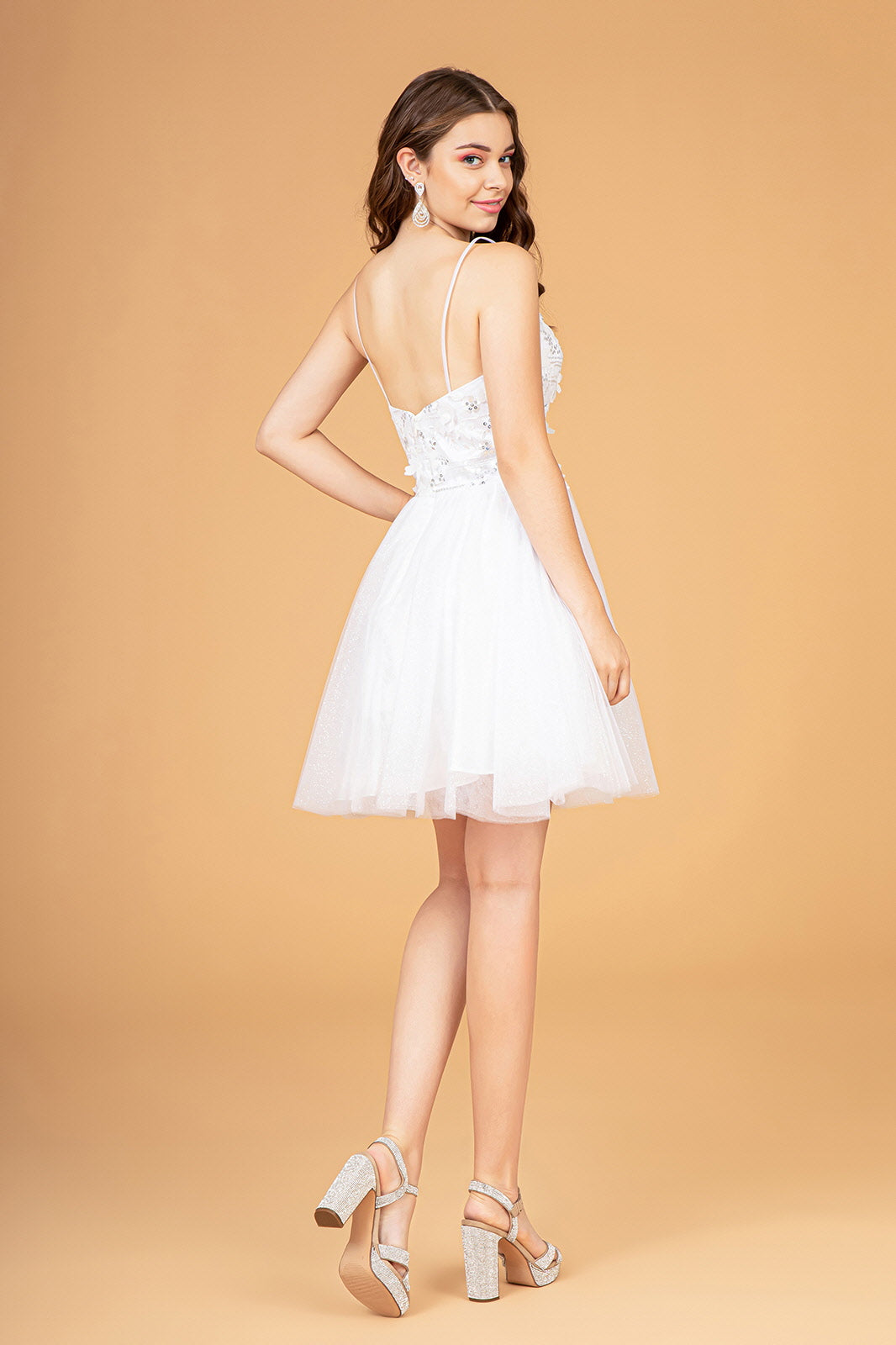 3D Flower Short Cape Dress