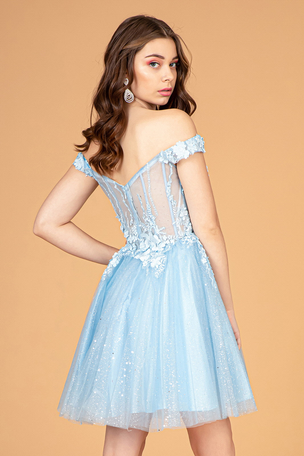 Cocktail Dresses Babydoll Homecoming Short Dress Baby Blue