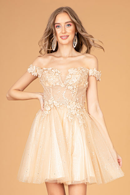 Cocktail Dresses Babydoll Homecoming Short Dress Champagne