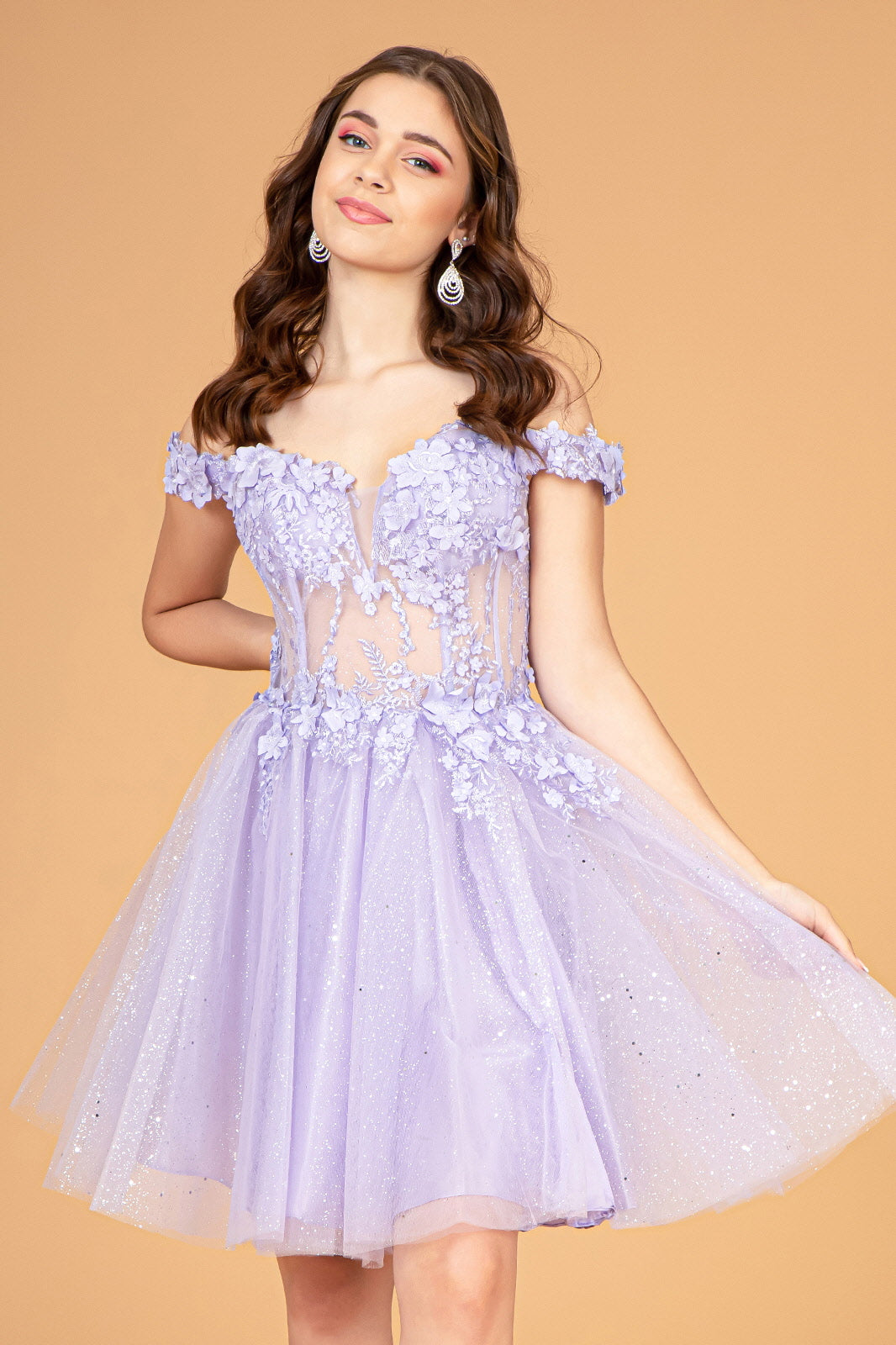 Cocktail Dresses Babydoll Homecoming Short Dress Lilac