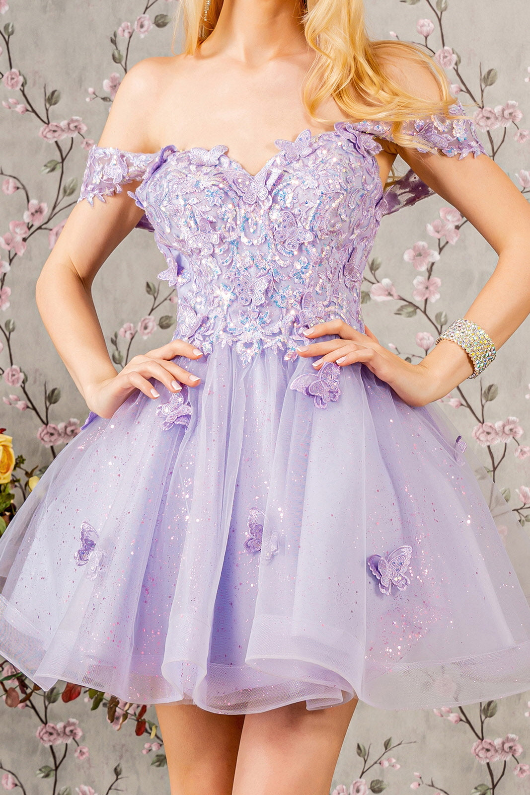 Homecoming Short Cocktail Glitter Prom Dress - Lilac / XL Homecoming Short Cocktail Glitter Prom Dress - Lilac / XL