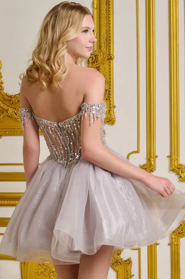 Short Homecoming A Line Glitter Sequin Prom Dress - Sage / Xs Short Homecoming A Line Glitter Sequin Prom Dress - Sage / Xs