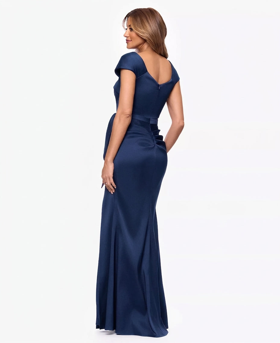 Off-the-Shoulder Full-Length Sheath Dress Xscape 7641X