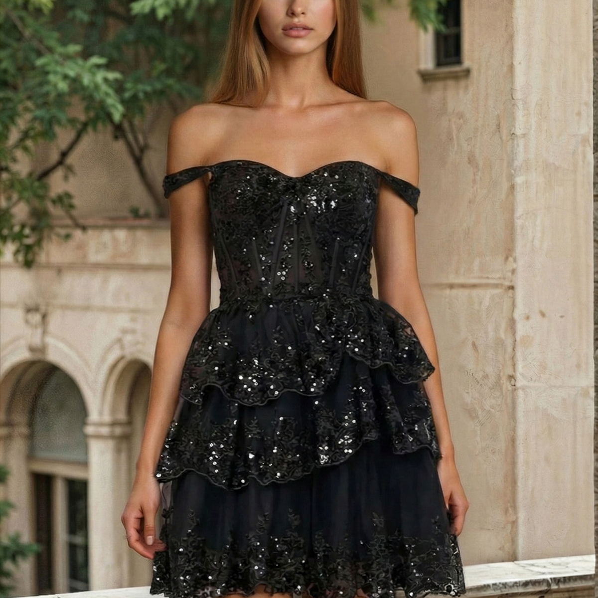 hot topic homecoming dresses Cute Hot Pink V Neck Sequins Appliques Short Hight Homecoming Dresses  VK23070403 – Vickidress main image 1