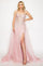 Prom Dresses Long Formal Beaded Overskirt Prom Dress Pink