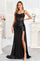 Prom Dresses Pleated Long Formal Applique Corset Prom Dress Black