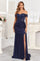 Prom Dresses Glitter Long Corset Fitted Formal Prom Dress Navy