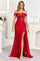 Prom Dresses Glitter Long Corset Fitted Formal Prom Dress Red