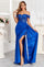 Prom Dresses Glitter Long Corset Fitted Formal Prom Dress Royal