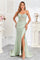 Prom Dresses Fitted Prom Long Formal Beaded Evening Gown Sage