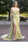 Prom Dresses Pleated Long Formal Slit Beaded Prom Evening Gown Sage