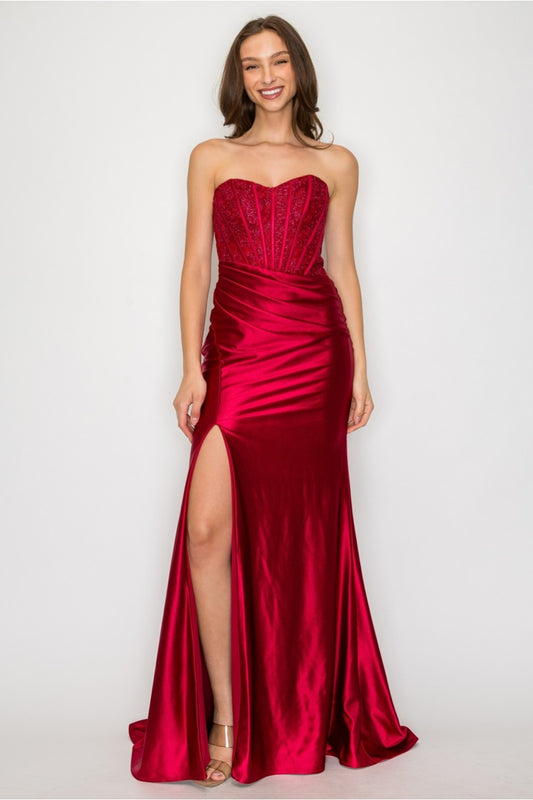 Prom Dresses Prom Long Formal Evening Lace Dress Burgundy