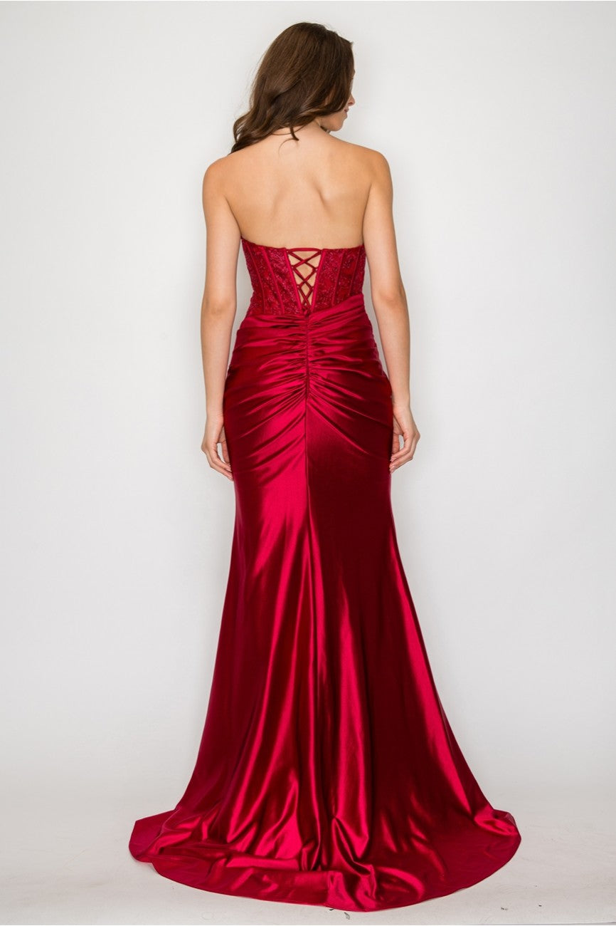 Prom Dresses Prom Long Formal Evening Lace Dress Burgundy