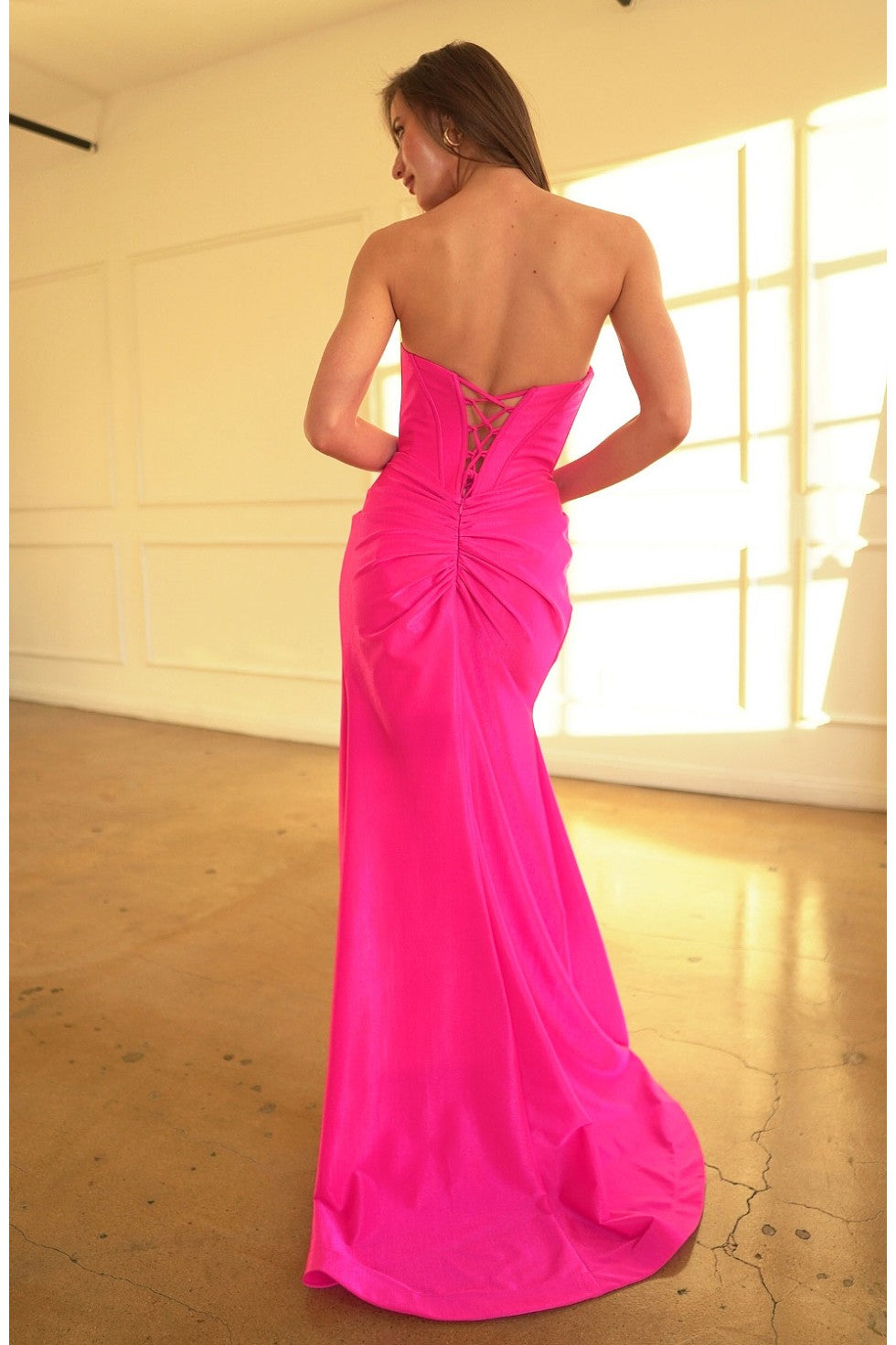 Prom Dresses Prom Formal Fitted Long Slit Dress Magenta