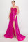 Prom Dresses Long Formal Beaded Metallic Prom Dress Hot Pink