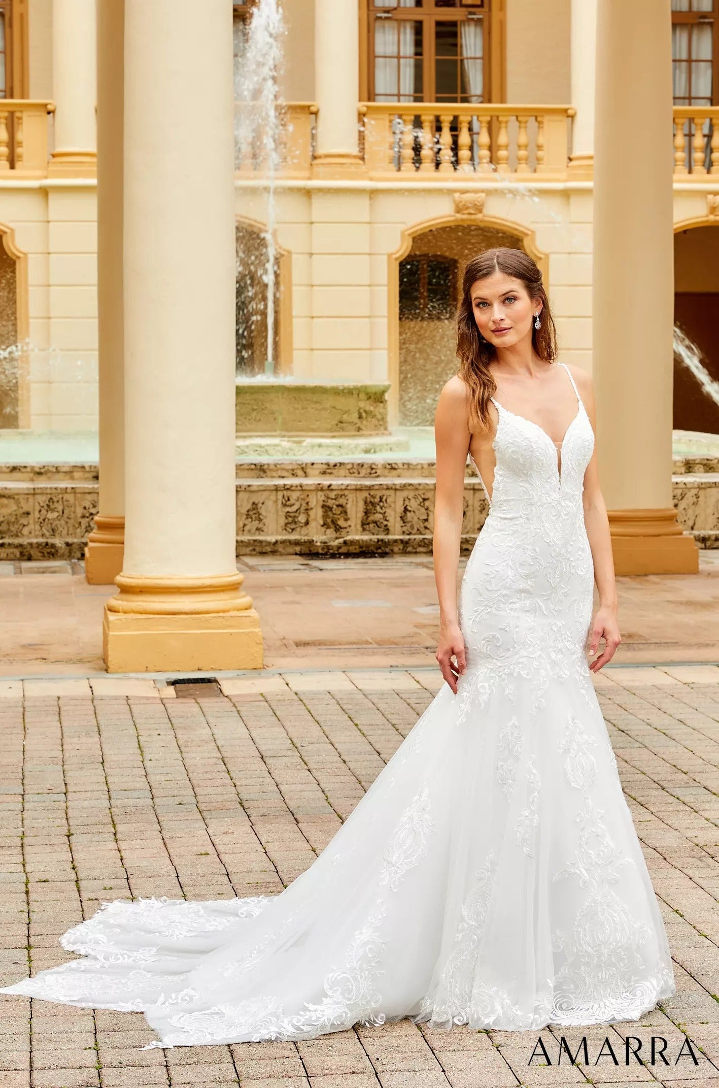 Wedding Dresses Mermaid Lace Bridal Long Wedding Dress Amarra 84368 Ivory/Ivory