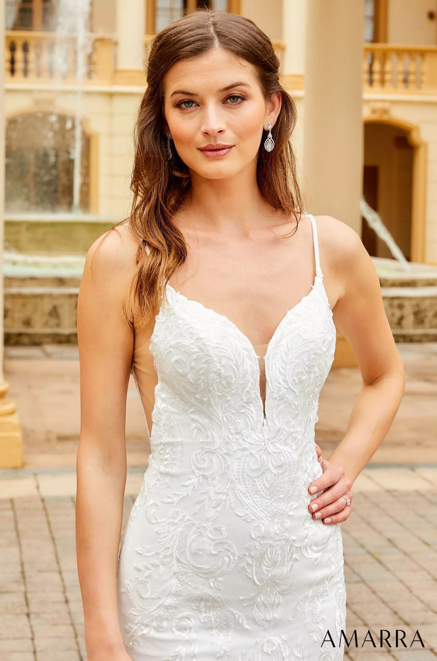 Wedding Dresses Mermaid Lace Bridal Long Wedding Dress Amarra 84368 Ivory/Ivory