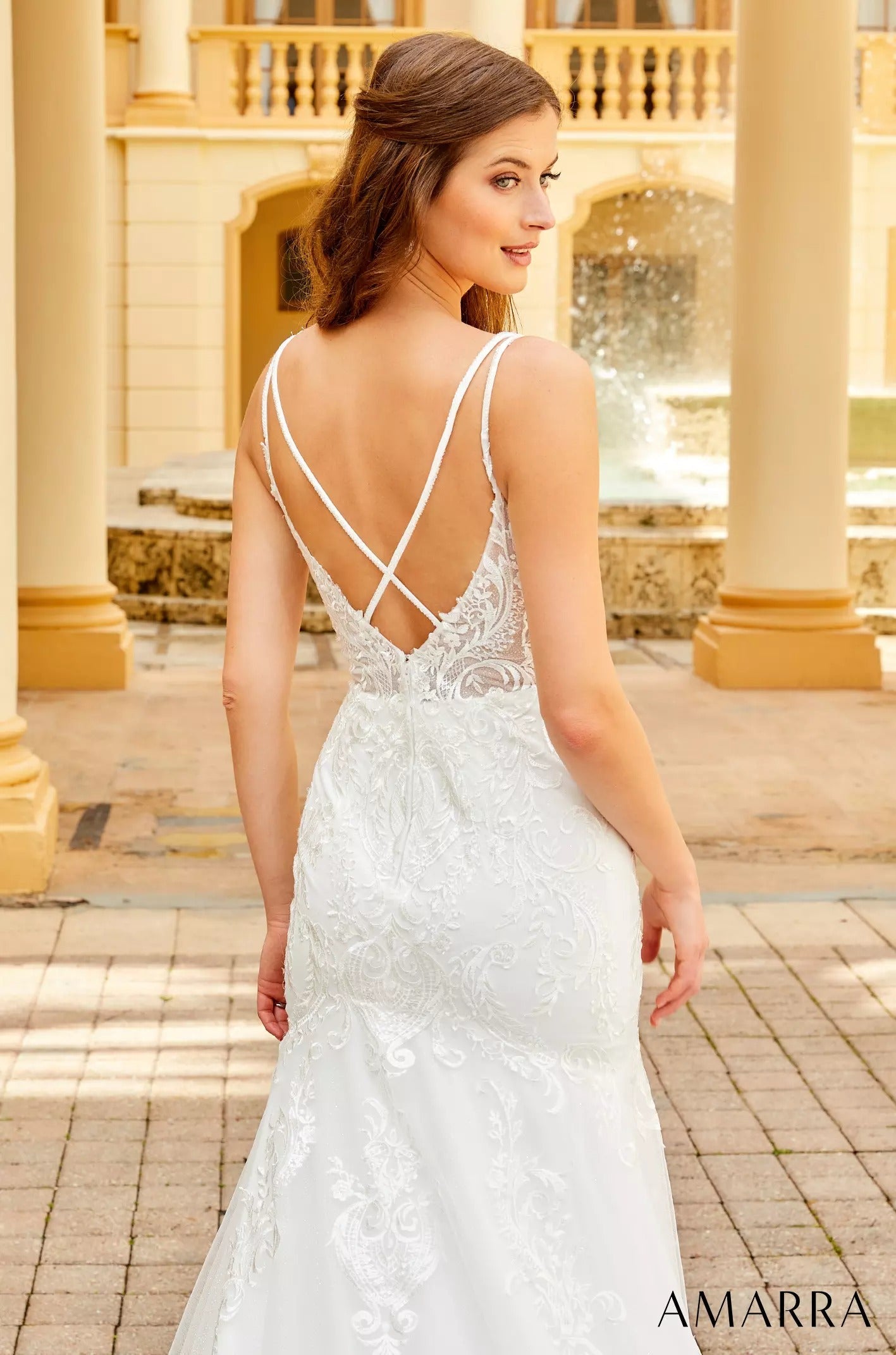 Wedding Dresses Mermaid Lace Bridal Long Wedding Dress Amarra 84368 Ivory/Ivory