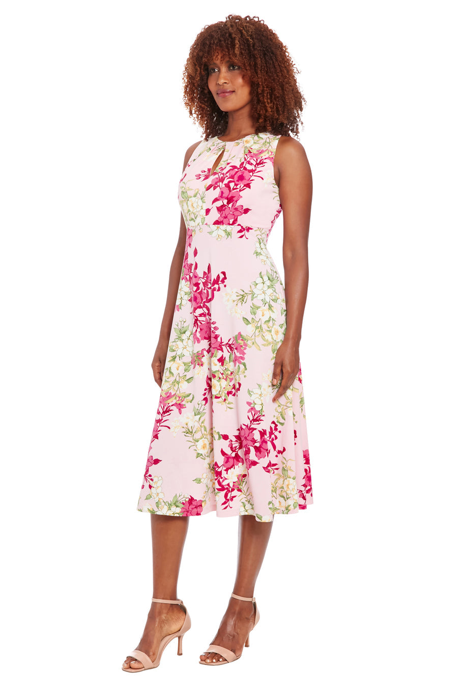 London Times Short Sleeve Ruffle Wrap Dress T4470M