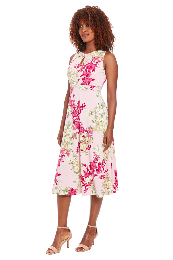 London Times Short Sleeve Ruffle Wrap Dress T4470M