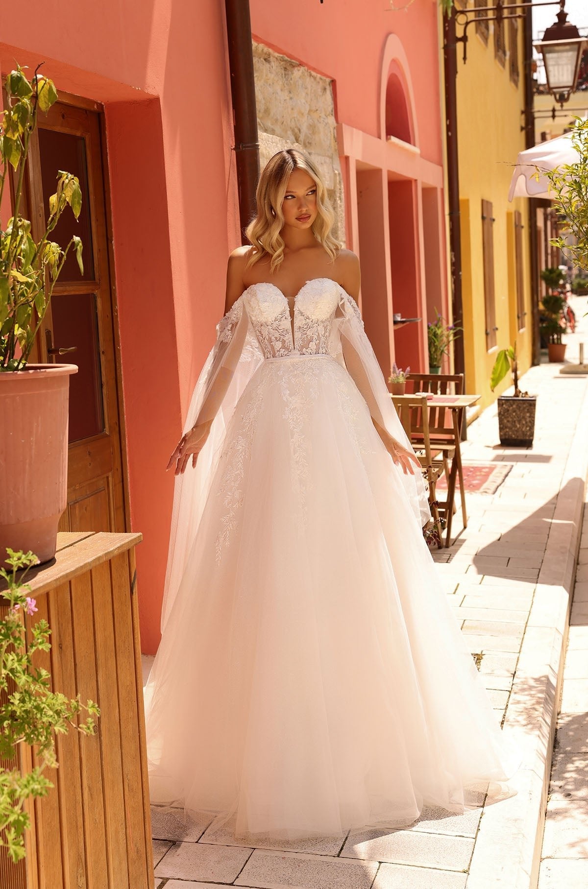 Wedding Dresses Long Formal Lace Ball Gown Bridal Wedding Dress Amarra 85703 Ivory