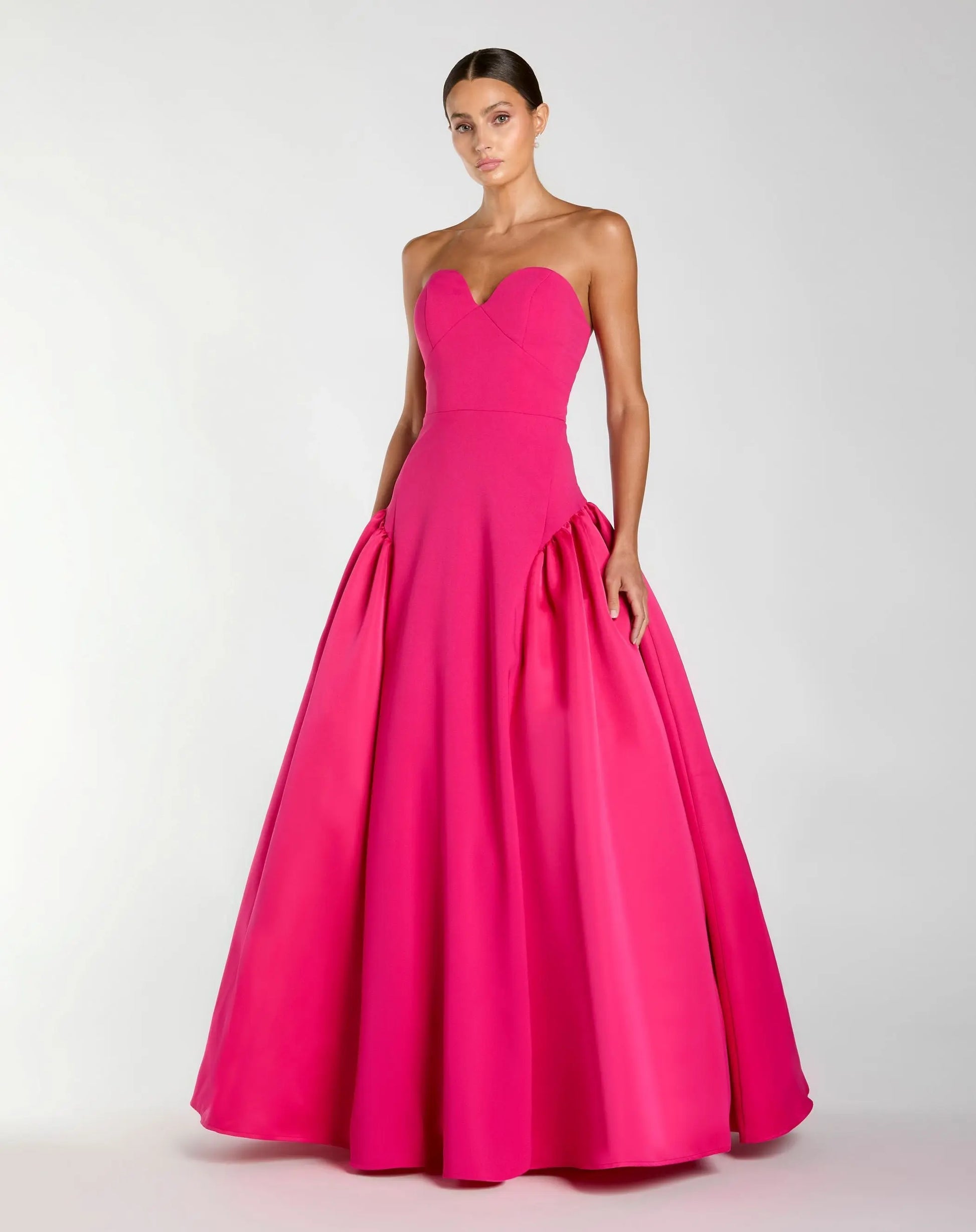 Prom Dresses Long Formal Prom Dress - Ball Gown - Mac Duggal 21240 Hot Pink-Satin-21240-Pleated