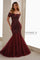 Formal Dresses Long Mermaid Formal Beaded Evening Gown Merlot