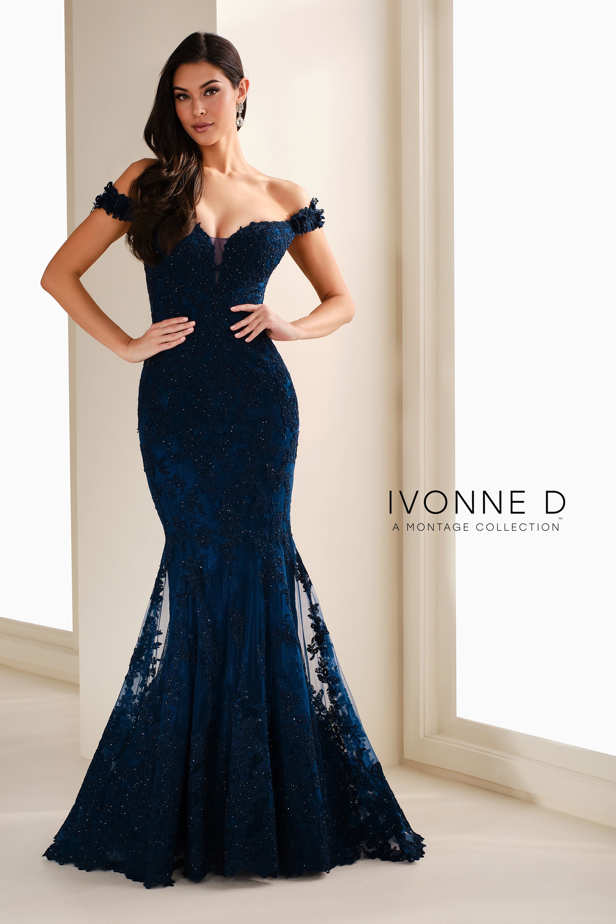 Formal Dresses Long Mermaid Formal Beaded Lace Evening Gown Blue Willow
