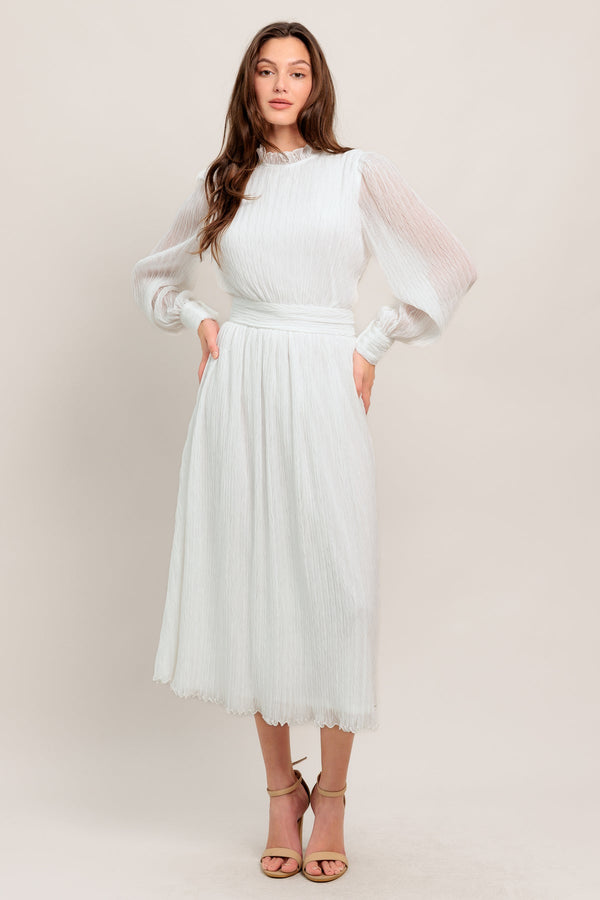 Long Sleeve Tea Length Cocktail Dress Flying Tomato ID21380