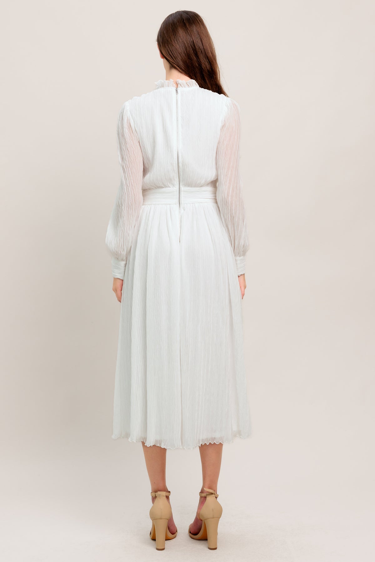 Cocktail Dresses Long Sleeve Tea Length Cocktail Dress Flying Tomato ID21380 White