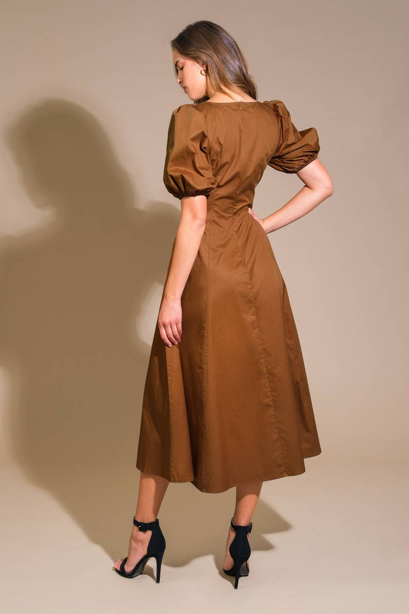 Cocktail Dresses Formal Cocktail Midi A Line Dress Flying Tomato ID21608 Brown