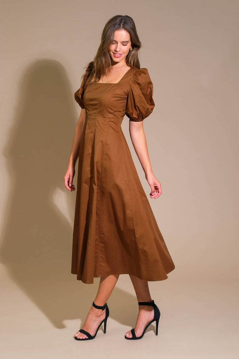 Cocktail Dresses Formal Cocktail Midi A Line Dress Flying Tomato ID21608 Brown
