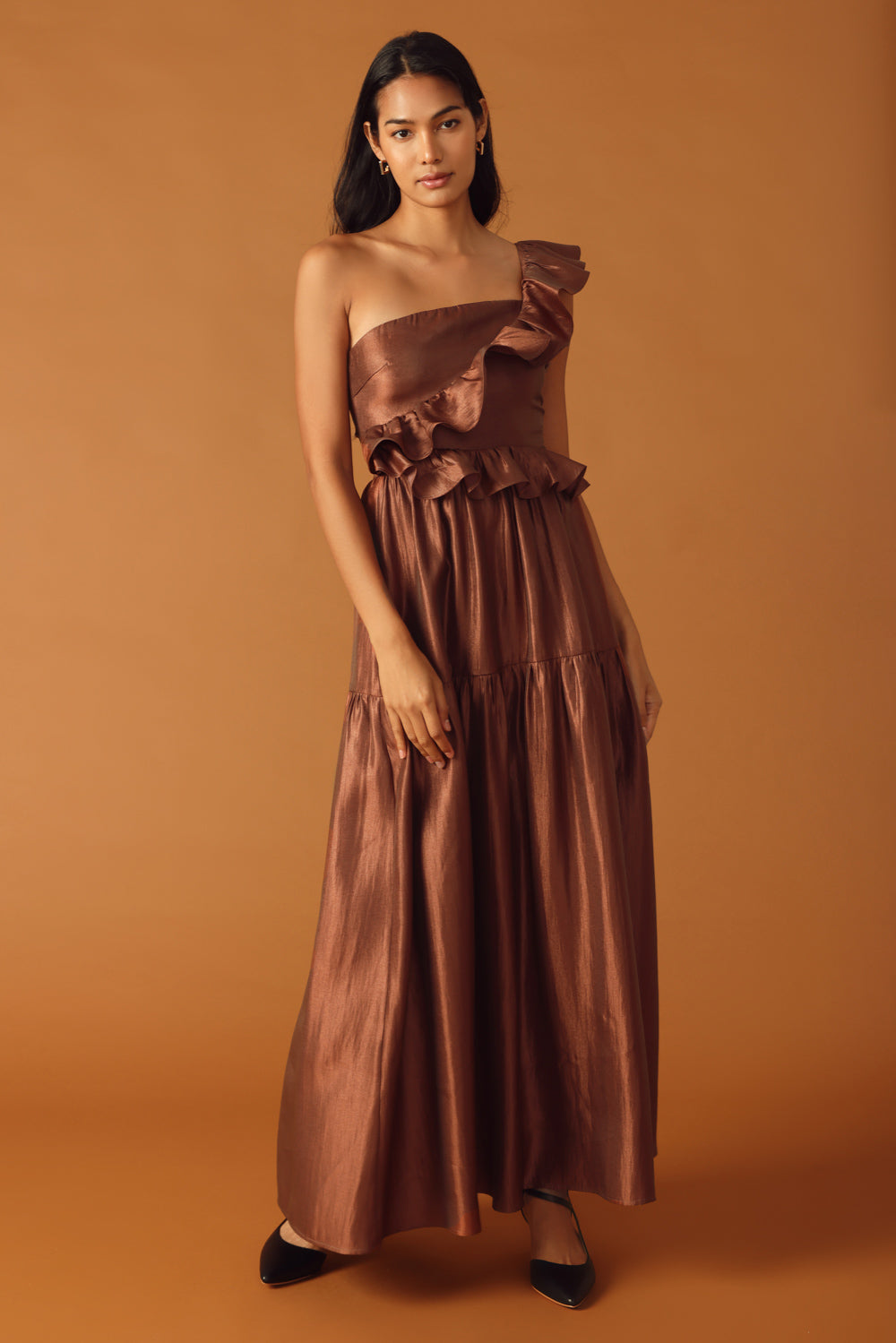 Formal Dresses Long Ruffle Prom Formal Dress Flying Tomato ID21710 Cognac