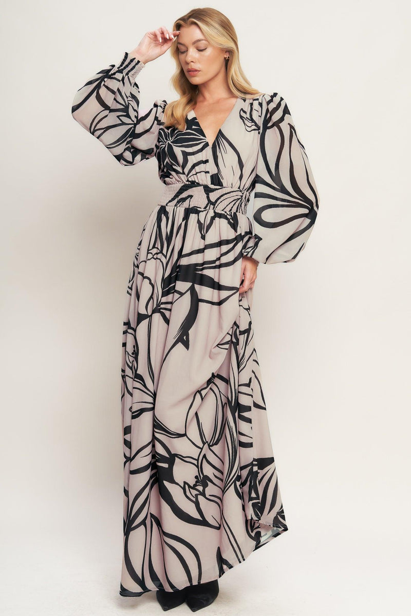 V-Neck Floor-Length Chiffon Wedding Guest A-Line Dress Flying Tomato ID21804