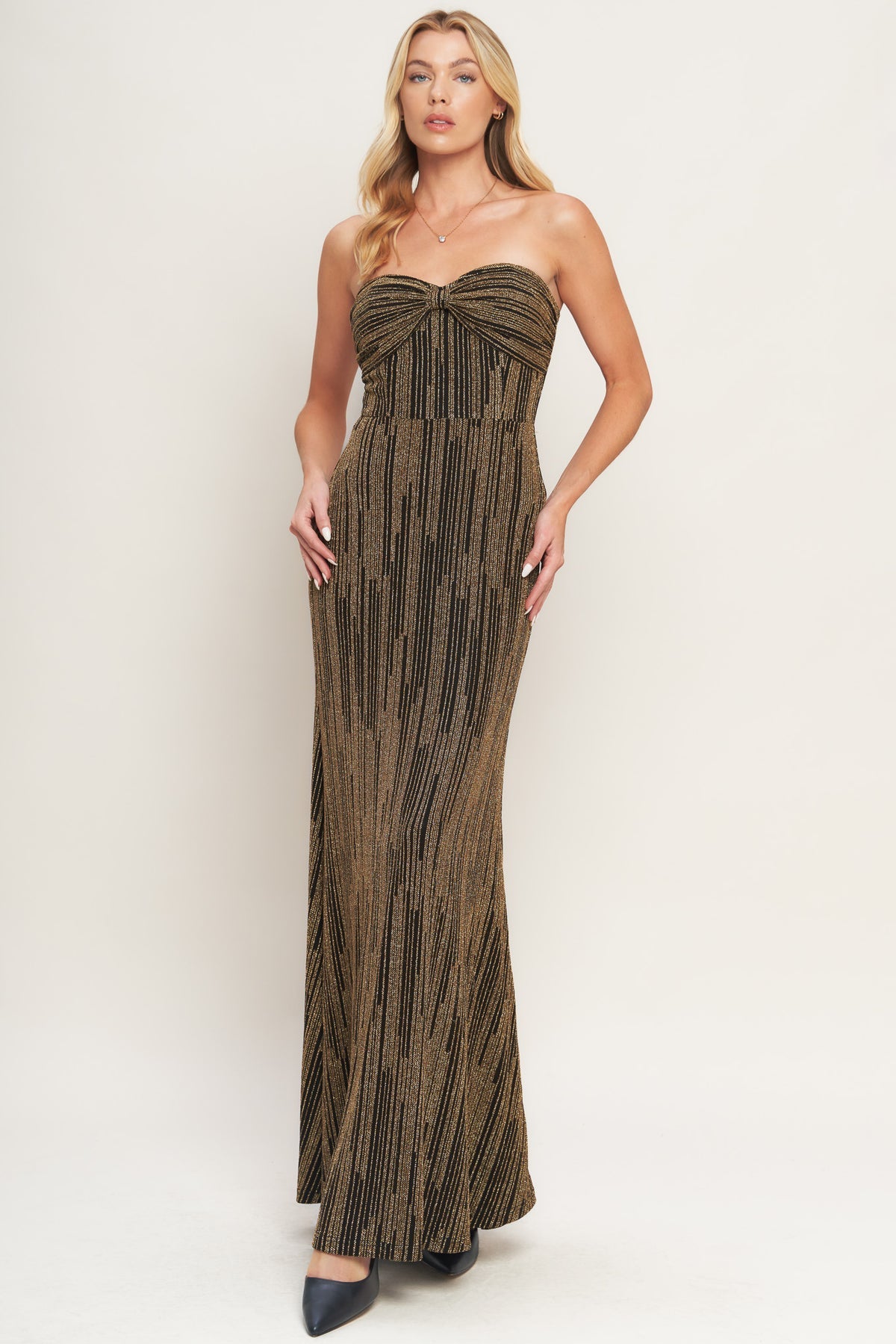 Prom Dresses Long Fitted Evening Formal Prom Dress Flying Tomato ID21812 Black Gold
