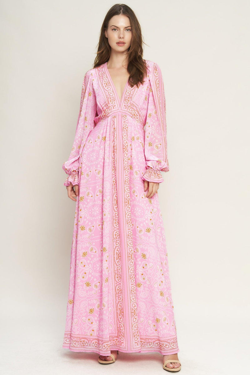 V-Neck Chiffon Floor-Length A-Line Formal Dress – The Dress Outlet