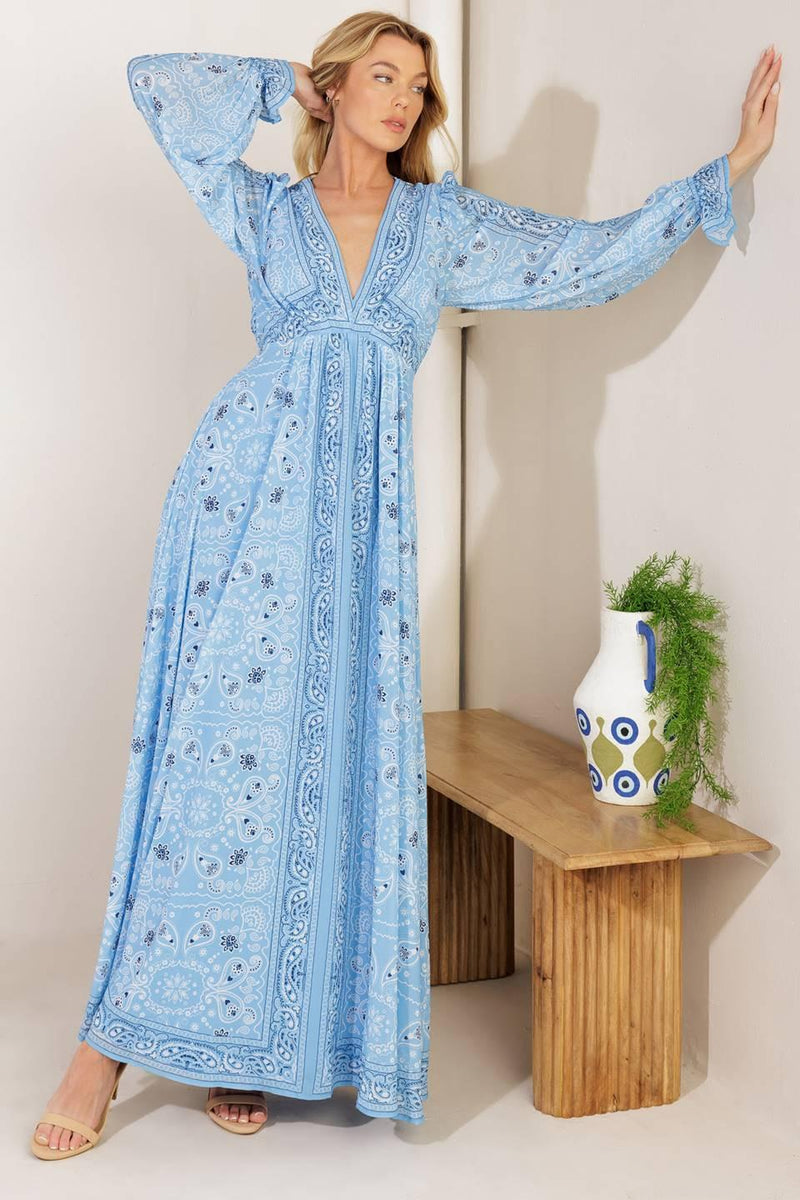 V-Neck Floor-Length Chiffon Formal A-Line Dress Flying Tomato ID21835