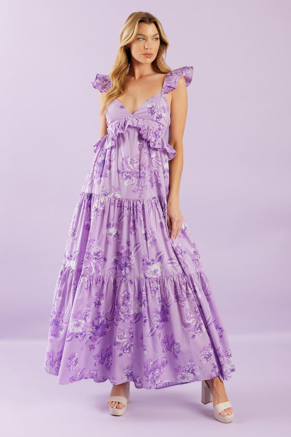 Ruffle Long Formal A Line Evening Dress Flying Tomato ID21908